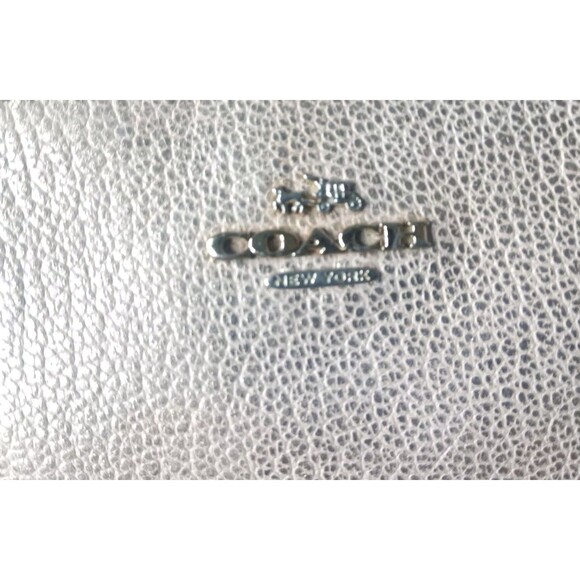 COACH Double Corner Zip Wristlet In Pebble Leather~Light Gold/platinum MSRP $85 - Picture 6 of 10